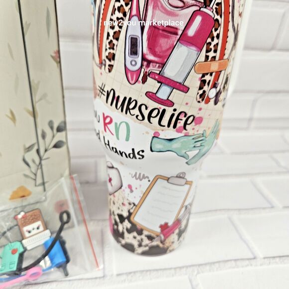 Nurse Tumbler 40 Oz Stainless Steel Travel Mug “ Nurse Gifts For Women Nurse Gif - Picture 12 of 16